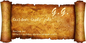 Gulden Győző névjegykártya